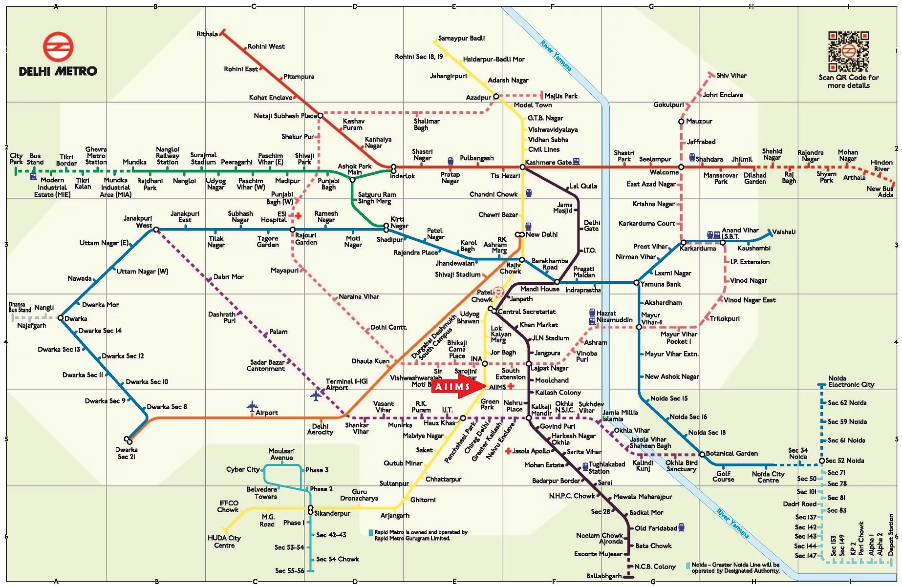 Delhi metro route map